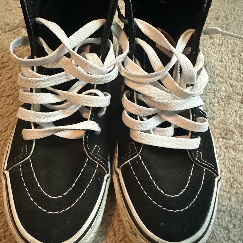 Vans Black and White High-Top Sneakers